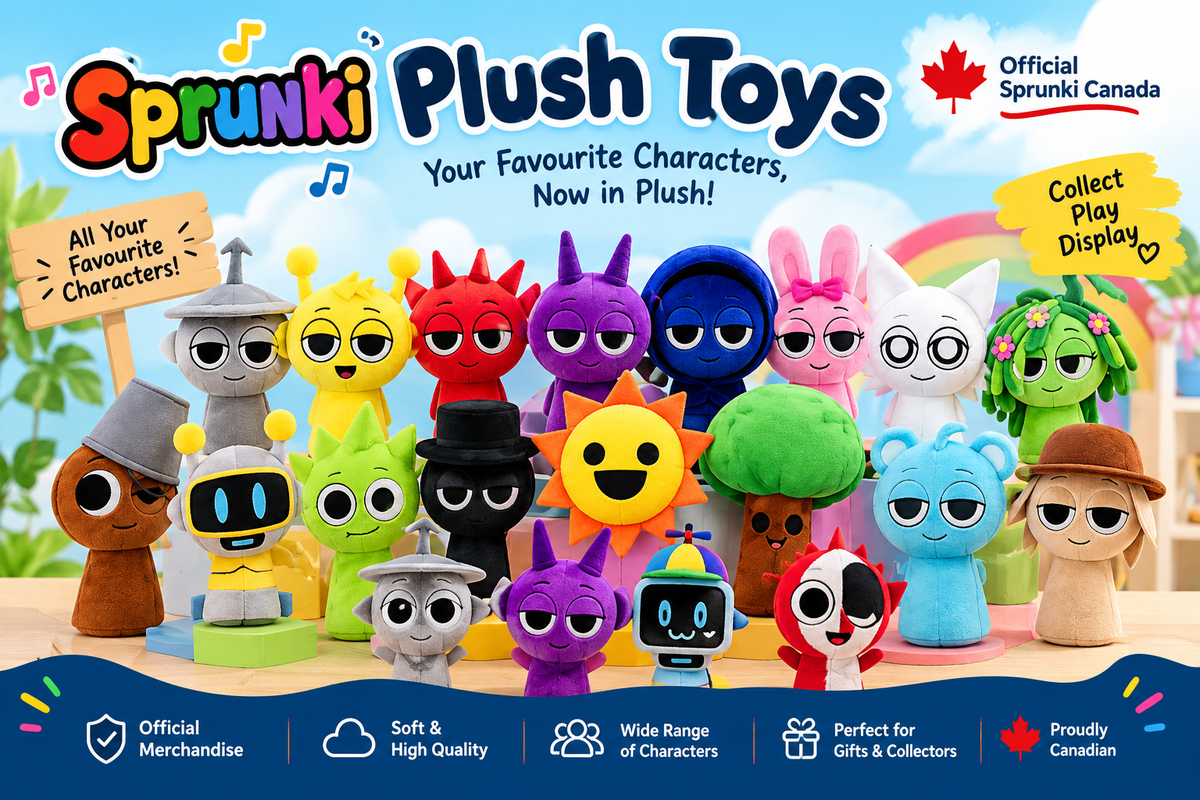 Official Sprunki Canada plush toys collection featuring colourful Sprunki characters