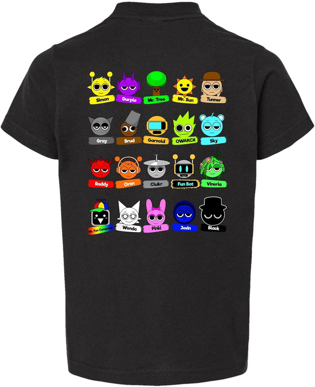 Sprunki Youth T Shirt Funny Game Tee (Youth S, Black)