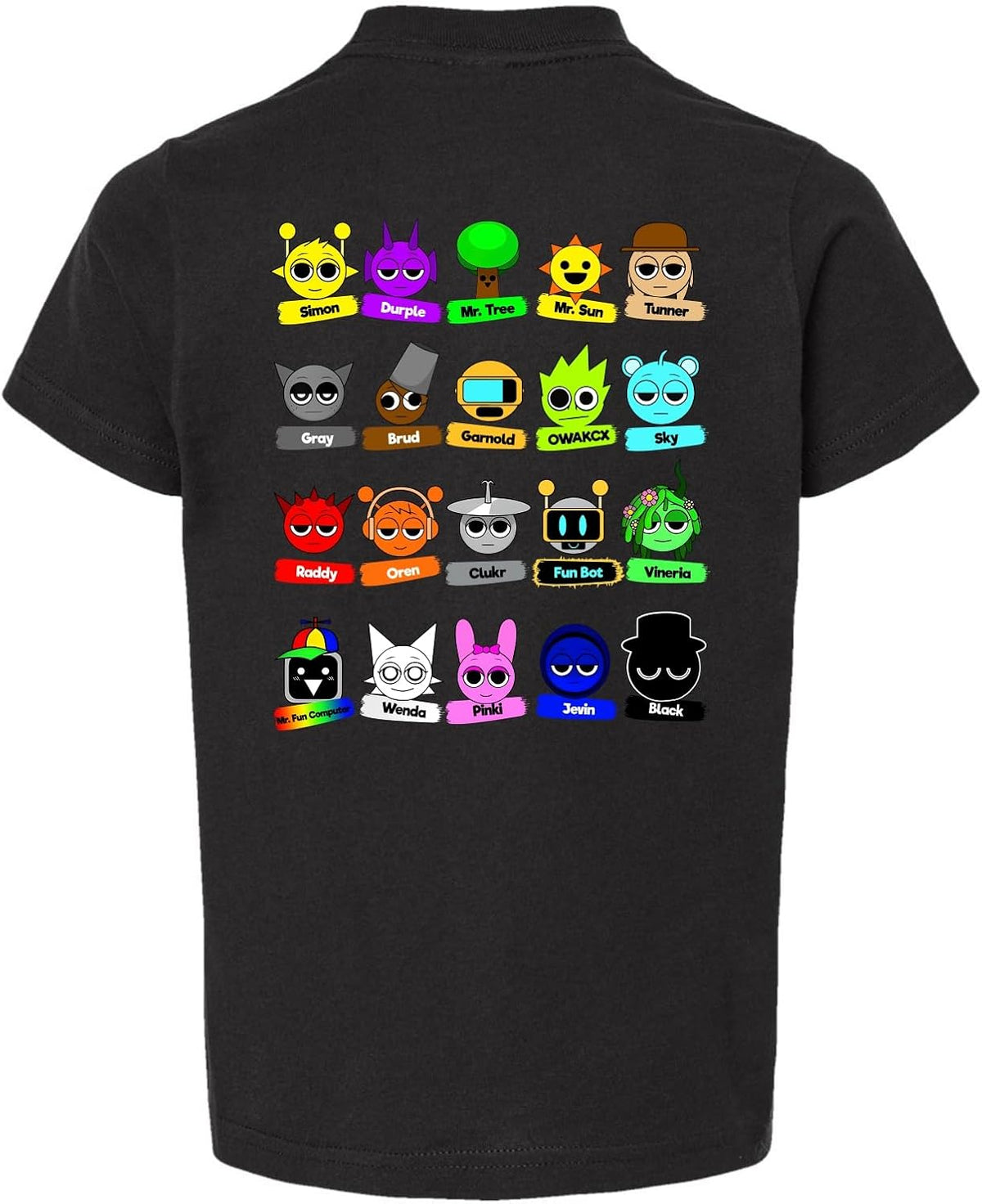 Sprunki Youth T Shirt Funny Game Tee (Youth S, Black)