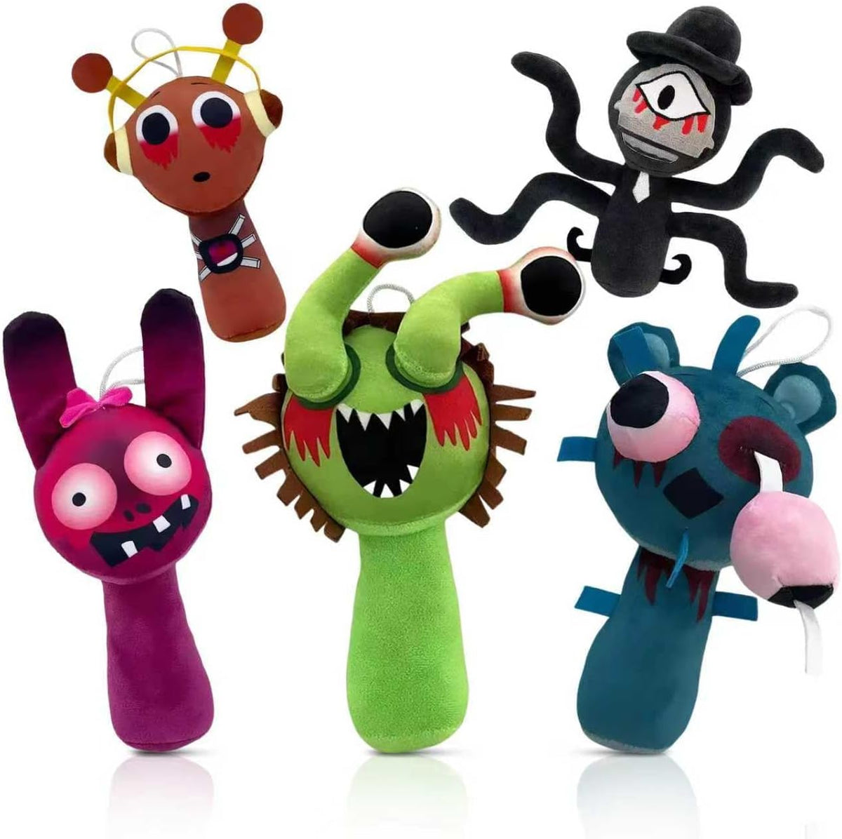 5 Pcs Halloween Plush Toys Horror Fans Soft Stuffed Doll, 8'' Plushies Gifts for Adult, Stuffed Toys Dolls Gifts for Birthday Goodie Bag Fillers Halloween Party Favors