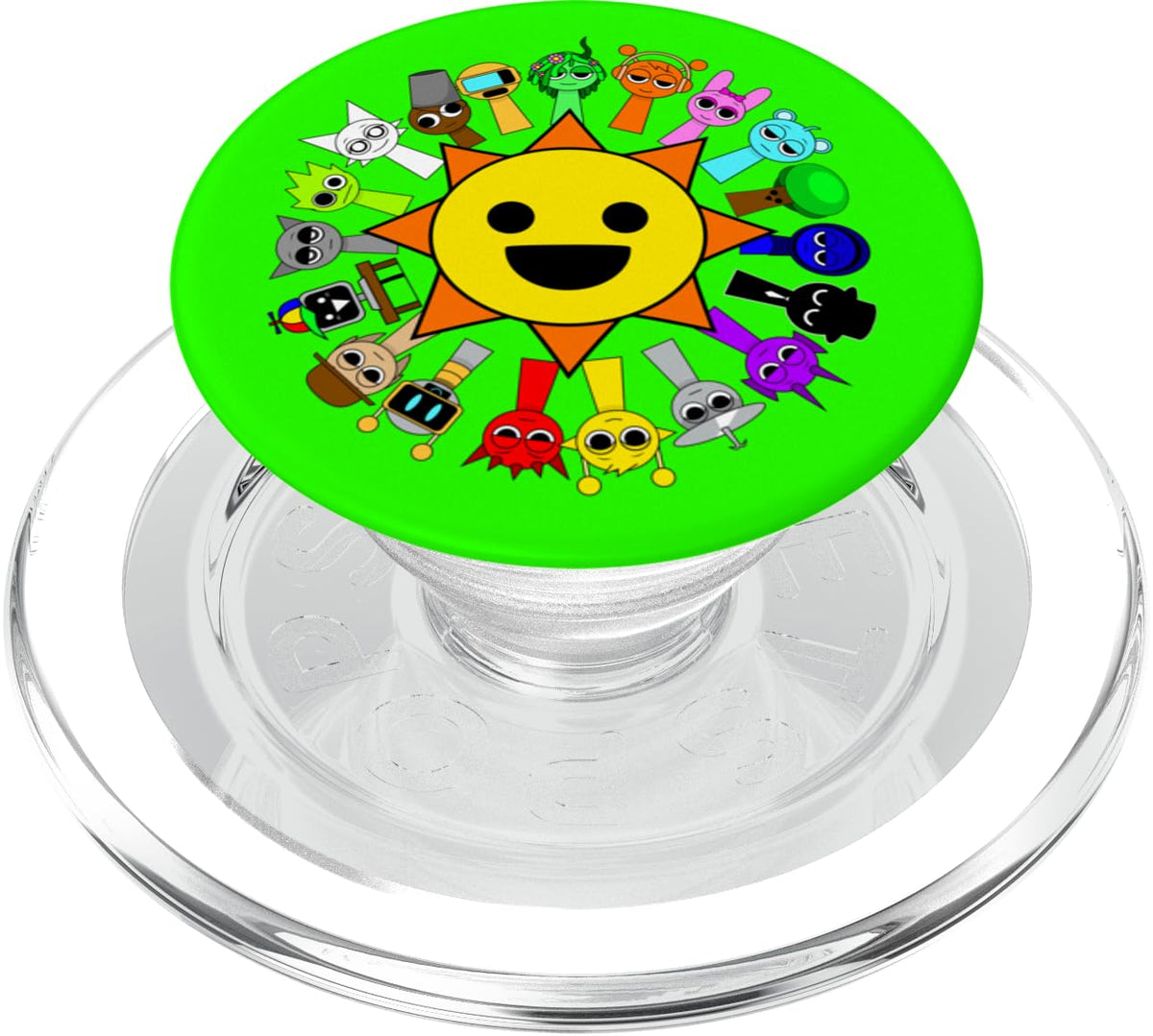 All Sprunki play on grass around sun Birthday decor PopSockets Adhesive PopGrip