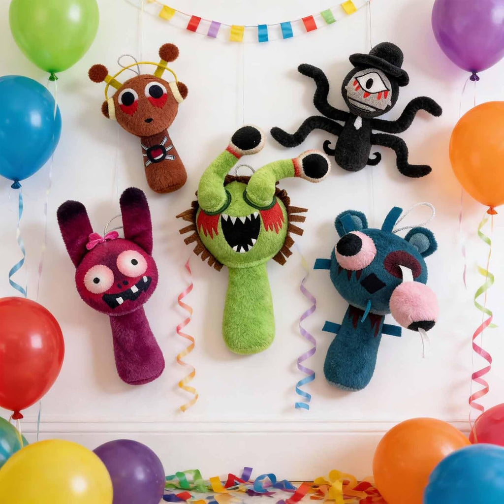 5 Pcs Halloween Plush Toys Horror Fans Soft Stuffed Doll, 8'' Plushies Gifts for Adult, Stuffed Toys Dolls Gifts for Birthday Goodie Bag Fillers Halloween Party Favors