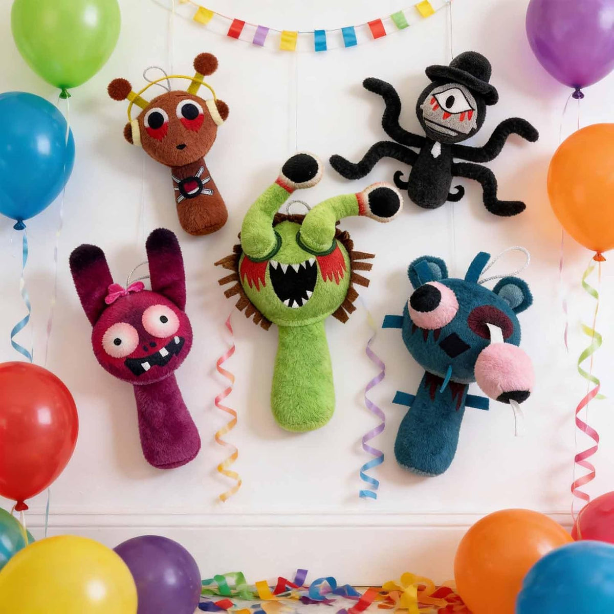 5 Pcs Halloween Plush Toys Horror Fans Soft Stuffed Doll, 8'' Plushies Gifts for Adult, Stuffed Toys Dolls Gifts for Birthday Goodie Bag Fillers Halloween Party Favors