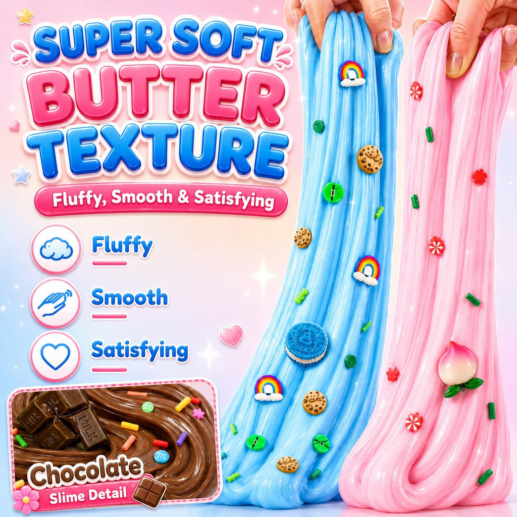 Action Figure Butter Slime - Large Sprunky Add Ins Charms,Premium DIY Scented Peach Slime for Boys & Girls, Ages 4-12 - Party Favors