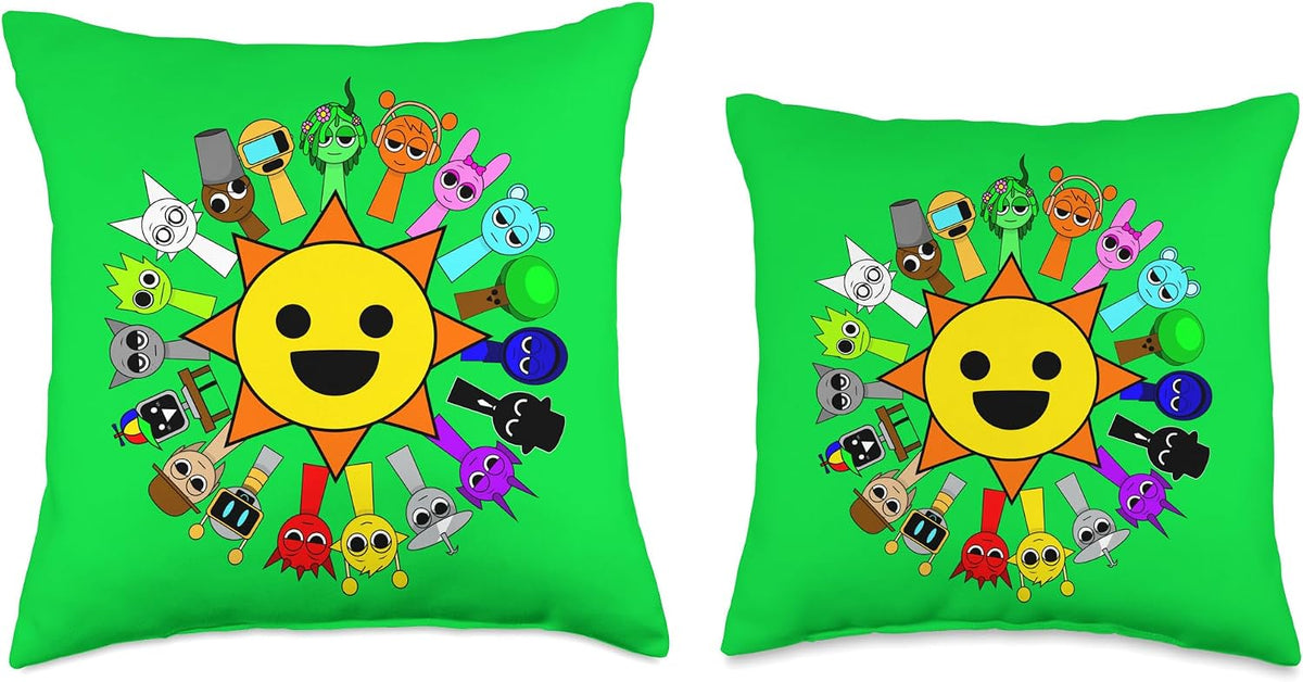 Sprunki Funny Toys All Around mr Sun Boys Girls Birthday Throw Pillow