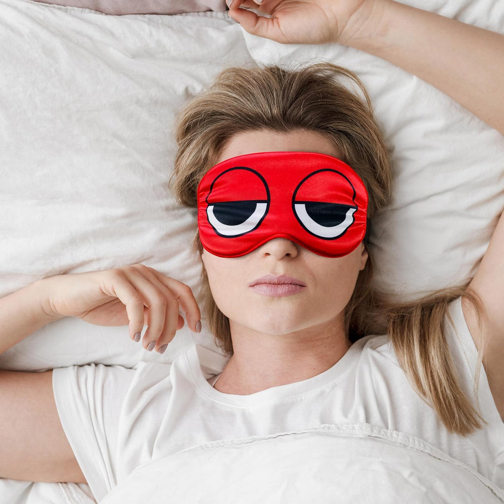 Cartoon Sleep Mask Red Blindfold Eye Mask Adjustable Travel Mask Eyeshade for Sleep Over Slumber Pajama Party Supplies Birthday Gifts for Boys Girls Men Women