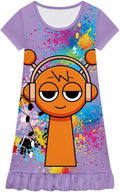 Little Girls Nightgowns Casual Dress Little Kids Music Adventure Cartoon Printed Dress