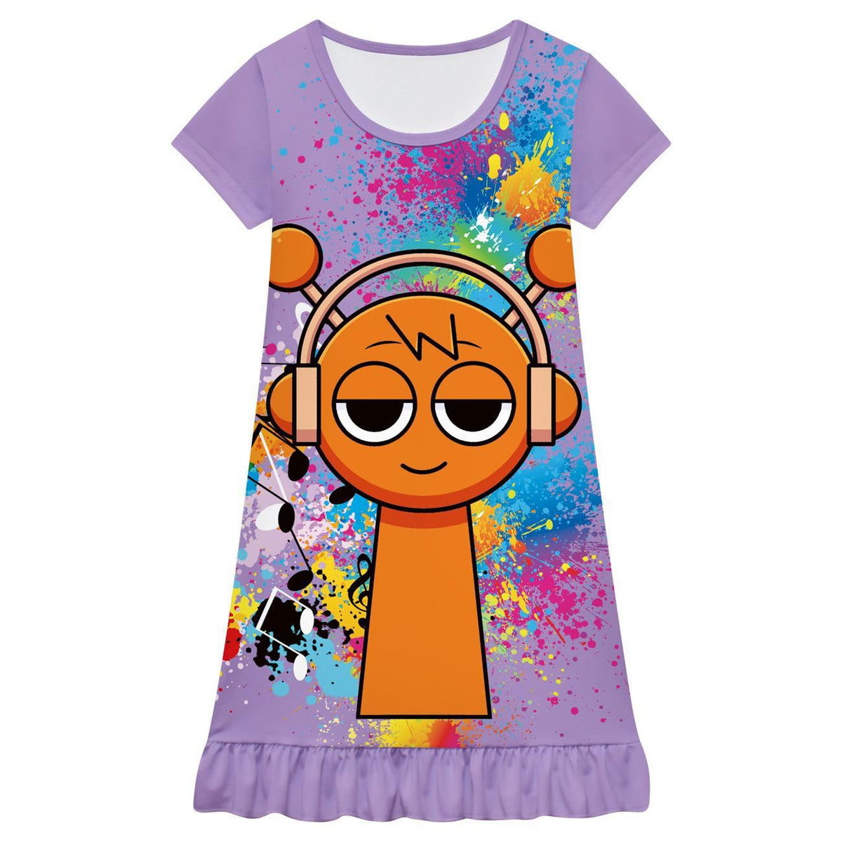Little Girls Nightgowns Casual Dress Little Kids Music Adventure Cartoon Printed Dress