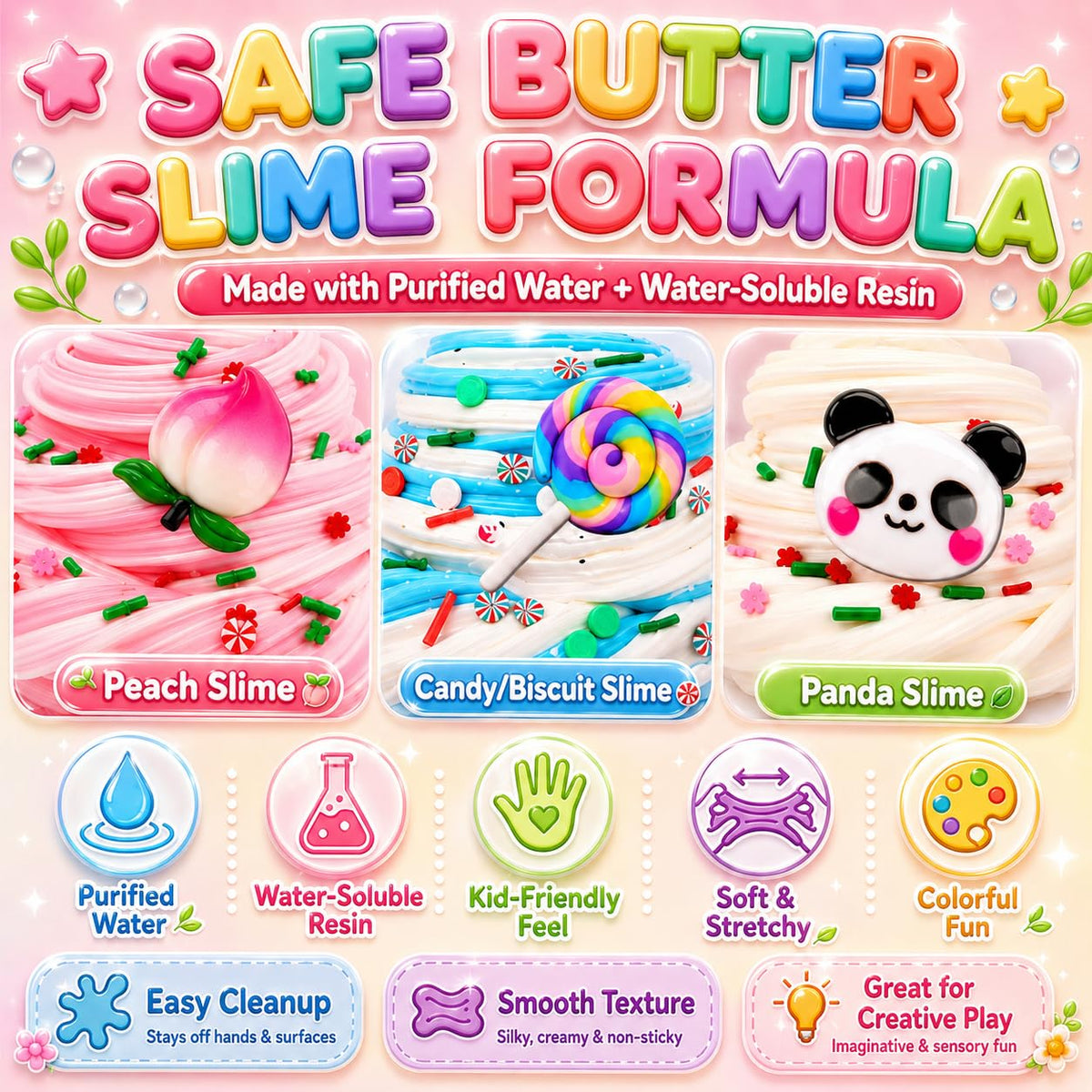 Action Figure Butter Slime - Large Sprunky Add Ins Charms,Premium DIY Scented Peach Slime for Boys & Girls, Ages 4-12 - Party Favors