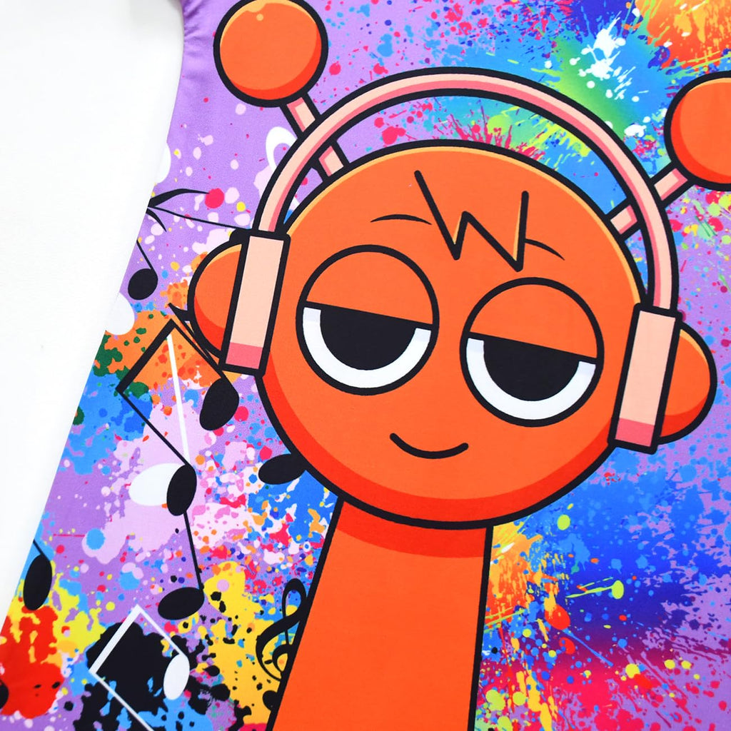 Little Girls Nightgowns Casual Dress Little Kids Music Adventure Cartoon Printed Dress