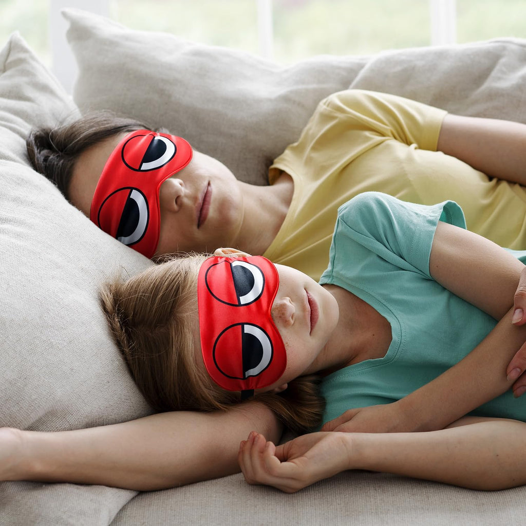 Cartoon Sleep Mask Red Blindfold Eye Mask Adjustable Travel Mask Eyeshade for Sleep Over Slumber Pajama Party Supplies Birthday Gifts for Boys Girls Men Women