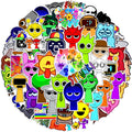 Pack of 50 Sprunki Stickers for Children, Rhythm Box Puzzle Games Stickers, Cartoon Vinyl Waterproof Stickers for Laptops Scrapbook Skateboard, Children
