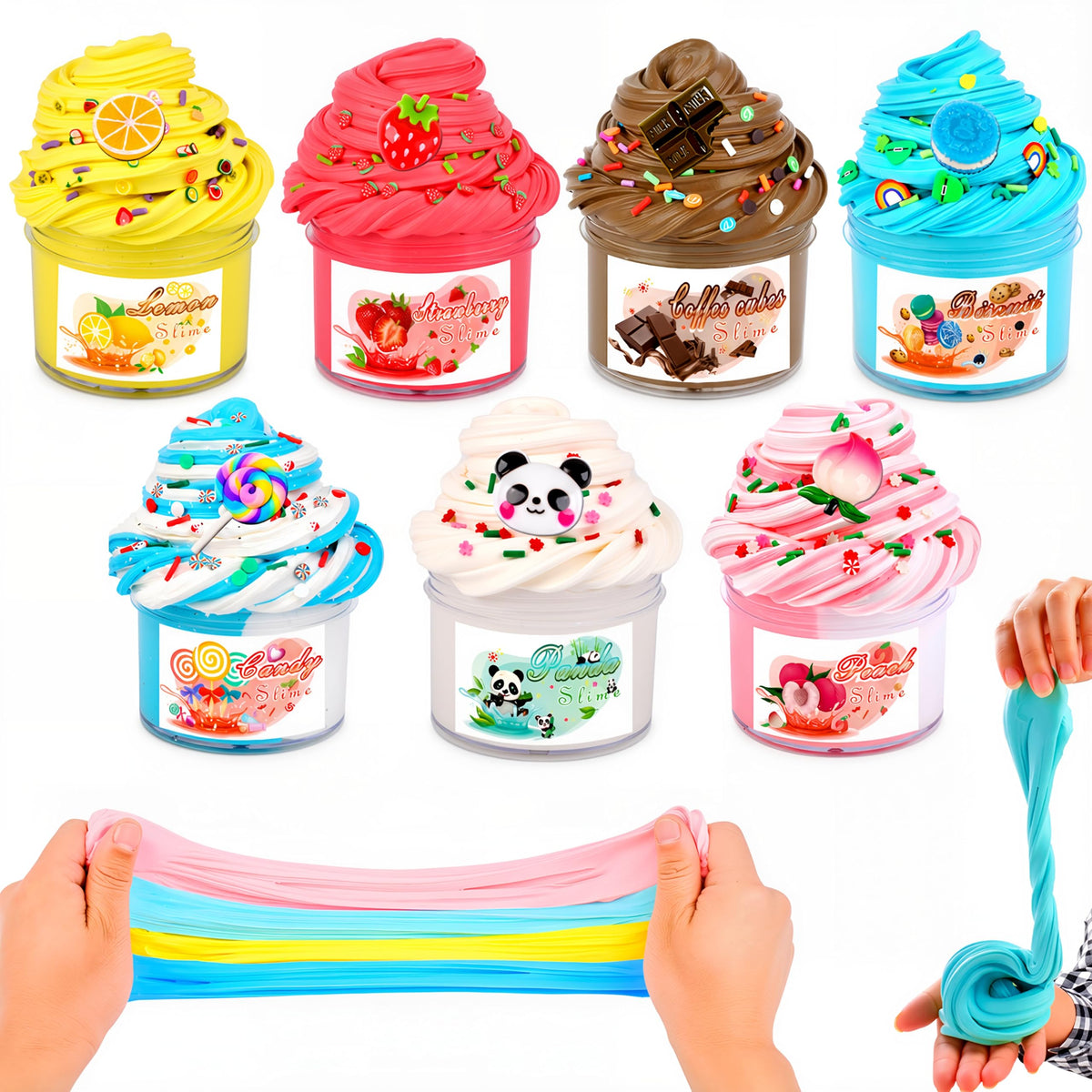 Action Figure Butter Slime - Large Sprunky Add Ins Charms,Premium DIY Scented Peach Slime for Boys & Girls, Ages 4-12 - Party Favors