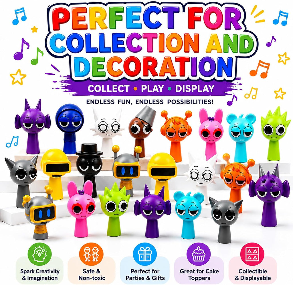 24PCS Sprunky Action Figures Mystery Box,Sprunky Action Figures,Office Room Figurine Decor for Kids Teen Adults,Action Figure Toys Gifts for Birthday Goodie Bag Fillers Halloween Party Favors