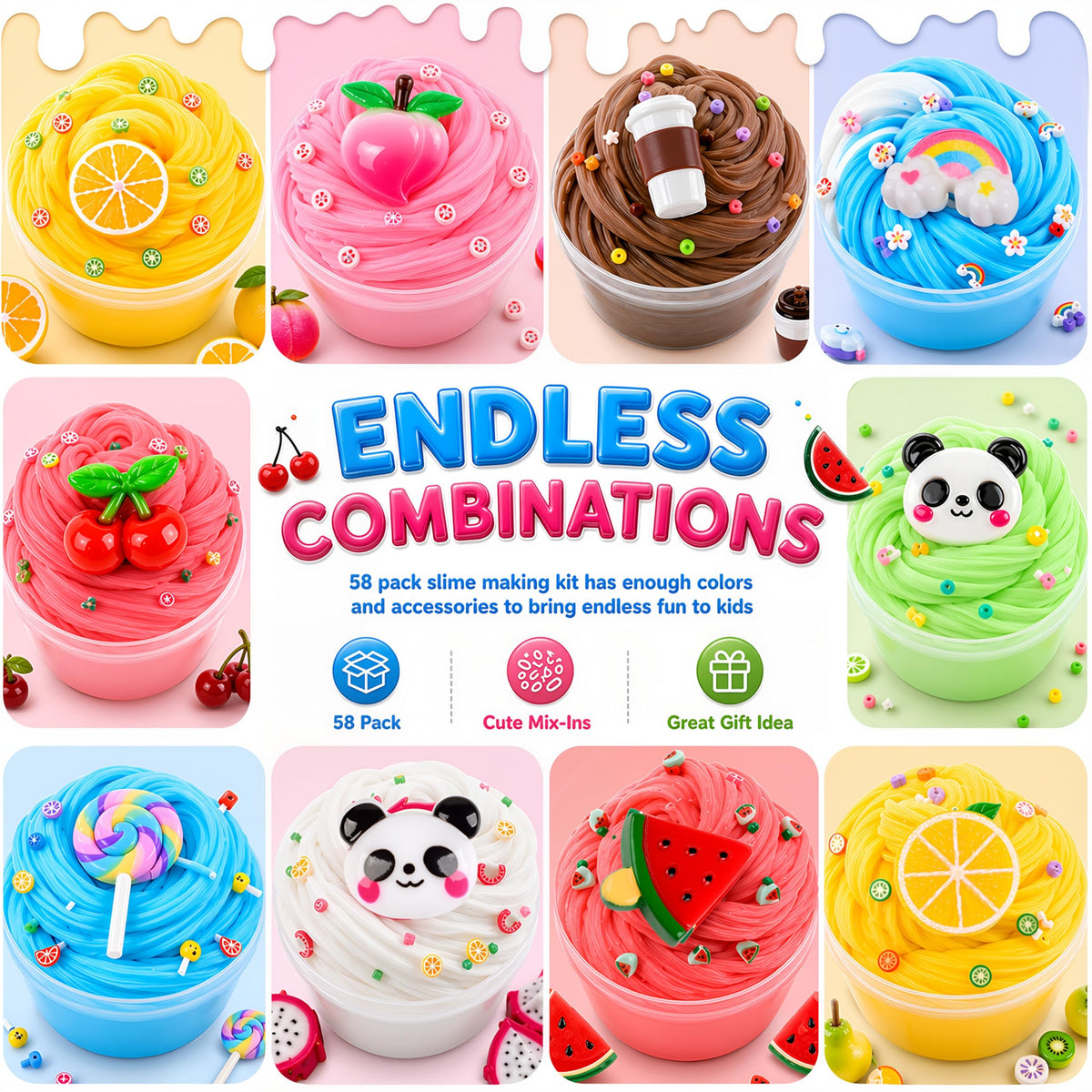 Action Figure Butter Slime - Large Sprunky Add Ins Charms,Premium DIY Scented Peach Slime for Boys & Girls, Ages 4-12 - Party Favors