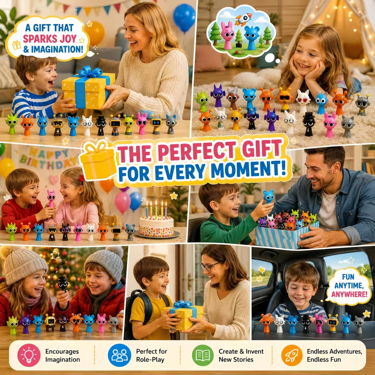 Action Figures Mystery Box,Mystery Box,Office Room Figurine Decor for Adults (Multicolor-48PCS)