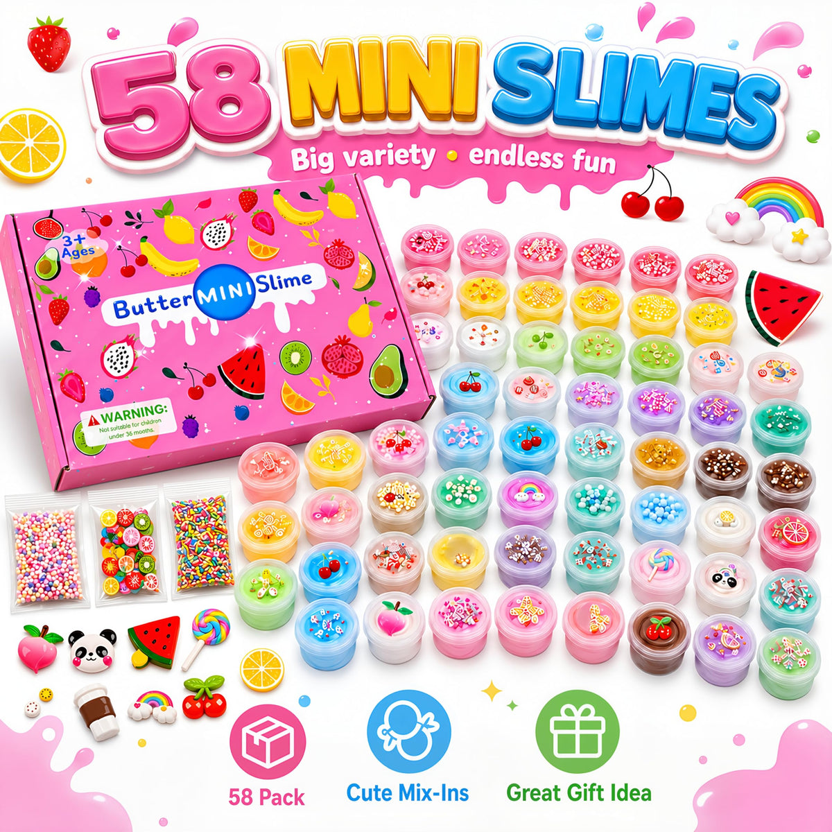 Action Figure Butter Slime - Large Sprunky Add Ins Charms,Premium DIY Scented Peach Slime for Boys & Girls, Ages 4-12 - Party Favors