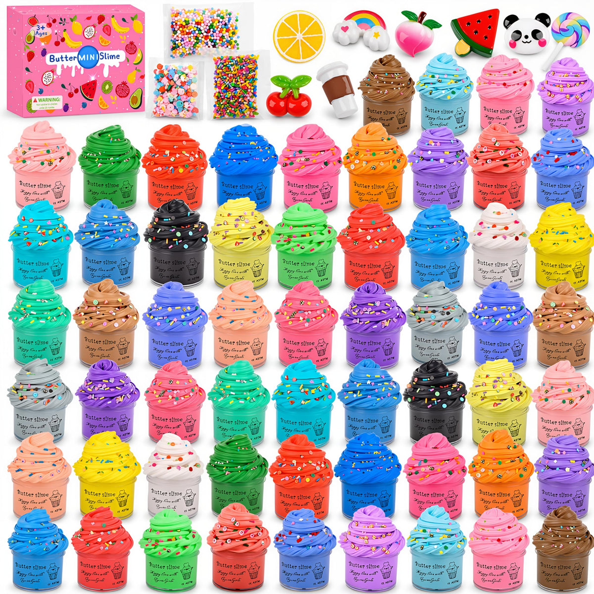 Action Figure Butter Slime - Large Sprunky Add Ins Charms,Premium DIY Scented Peach Slime for Boys & Girls, Ages 4-12 - Party Favors